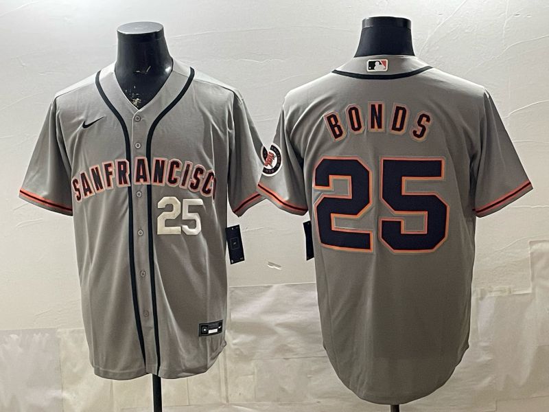 2026 Men Nike San Francisco Giants #25 Bonds Grey Game MLB Jersey 04